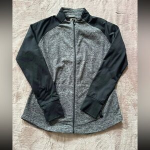 Footjoy Women’s Jacket Heather Gray Black Full Zip Stretch Active Golf Sz L‎